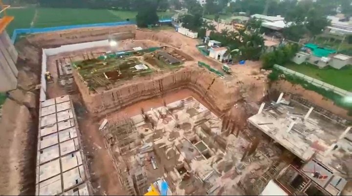 Vista Palencia Hi-Ground Road Zirakpur foundation and basement raft construction progress, August 2026