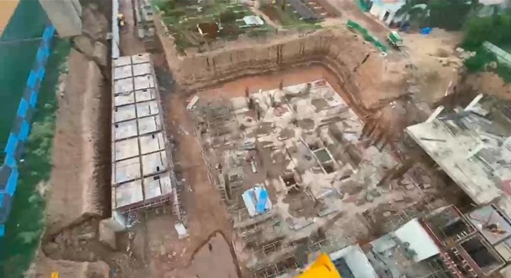 Vista Palencia 3 BHK towers Zirakpur under construction, basement slab and shuttering work, August 2026